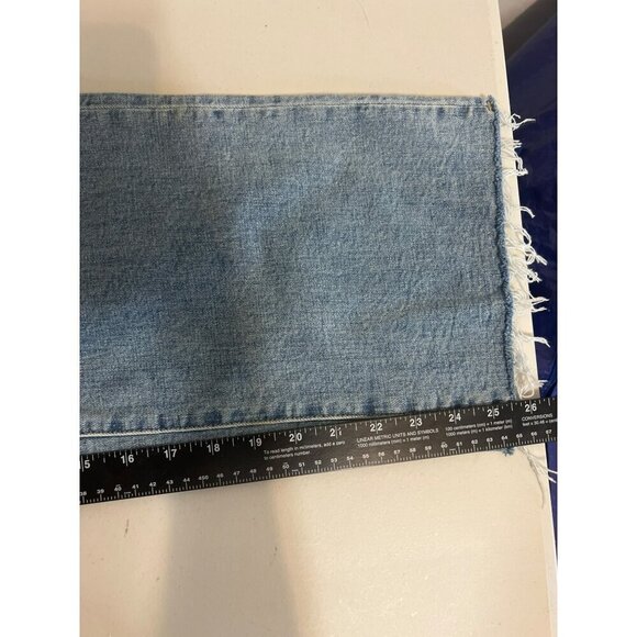 Oliver Logan Sz 34 Light Wash Frayed Hem Wide Leg Jeans Boho - Picture 8 of 11